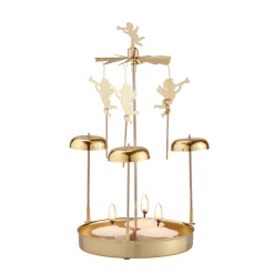 Kerzen & Teelichthalter-Teelicht-Karussel "Engelsgeläut", gold