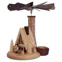 HODREWA Weihnachtspyramiden-Teelichtpyramide "Forsthaus"