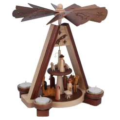 HODREWA Weihnachtspyramiden-Teelicht-Pyramide 