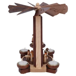 HODREWA Weihnachtspyramiden-Teelicht-Pyramide 