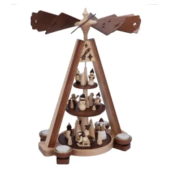 HODREWA Weihnachtspyramiden-Teelicht-Pyramide 