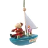 Käthes Original Christbaumschmuck Holz-Weihnachtsmann auf Segelboot