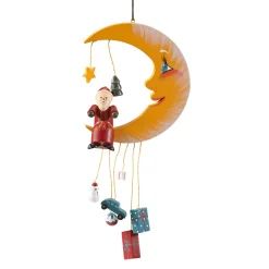Käthes Original Christbaumschmuck Holz-Weihnachtsmann im Mond