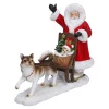 Standfiguren-Weihnachtsmann mit Hundeschlitten, Standfigur