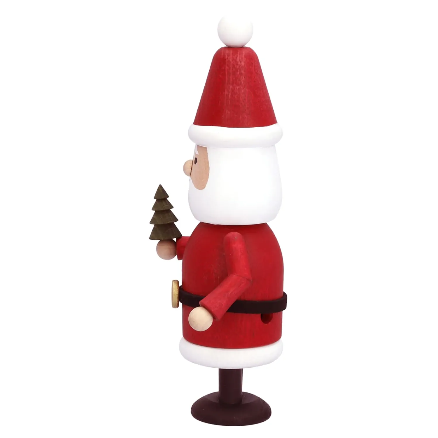 Käthes Original Käthes Original Figuren|Weihnachtsdeko Holz-Weihnachtsmann mit Spanbaum, Räuchermännchen