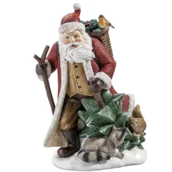 Standfiguren-Weihnachtsmann mit Waldtieren
