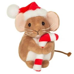 Hermann Teddy Plüschtiere-Weihnachtsmaus mit Zuckerstange, Plüschfigur