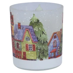 Kerzen & Teelichthalter-Windlicht "Häuserkulisse", 8 cm