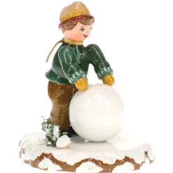 Hubrig Volkskunst Hubrig Miniaturen-Winterkinder Junge mit Schneekugel